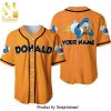 Personalized Chilling Donald Duck Disney All Over Print Baseball Jersey – Blue