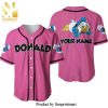 Personalized Chilling Donald Duck Disney All Over Print Baseball Jersey – Orange