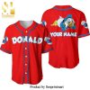 Personalized Chilling Donald Duck Disney All Over Print Baseball Jersey – Purple