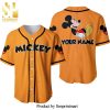 Personalized Chilling Mickey Mouse Disney All Over Print Baseball Jersey – Pink