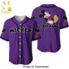 Personalized Chilling Mickey Mouse Disney All Over Print Baseball Jersey – Red