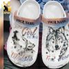 Wolf Girl Custom Name Crocs Shoes