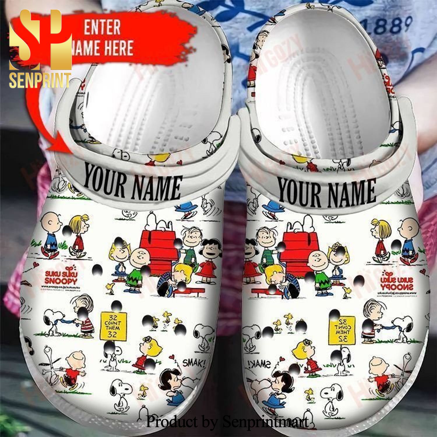 Woodstock Snoopy Gift For Fan Classic Water All Over Printed Crocs Crocband Adult Clogs