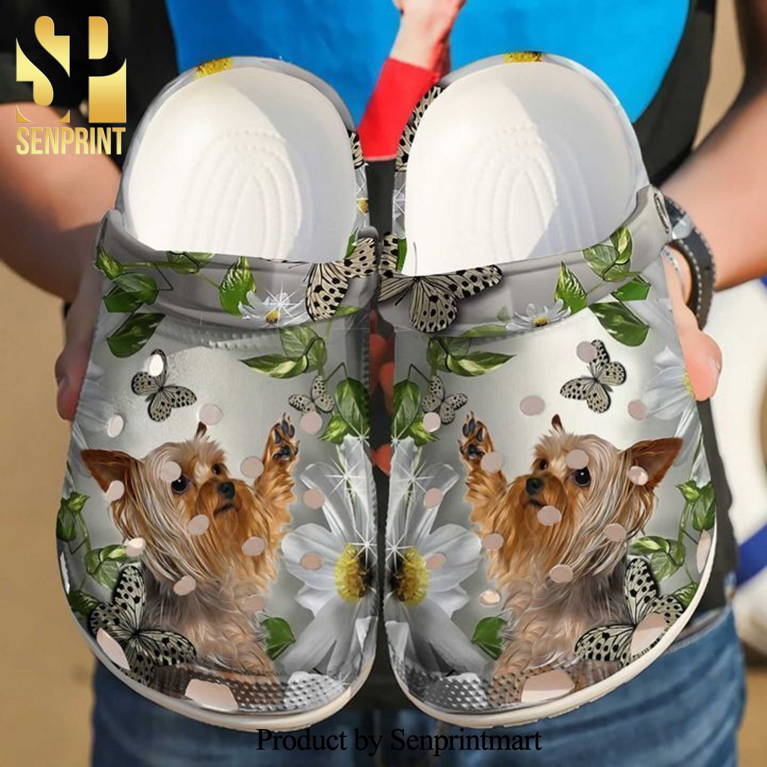 Yorkie And Daisy Rubber Crocs Shoes
