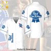 Pabst Blue Ribbon Mickey Mouse Full Printing Aloha Summer Beach Hawaiian Shirt And Beach Shorts – Navy