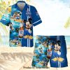 Pabst Blue Ribbon Palm Tree 3D Full Printing Aloha Summer Beach Hawaiian Shirt – White Blue