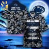 Penn State Nittany Lions Full Printing Short Sleeve Dress Shirt Hawaiian Summer Aloha Beach Shirt – Navy