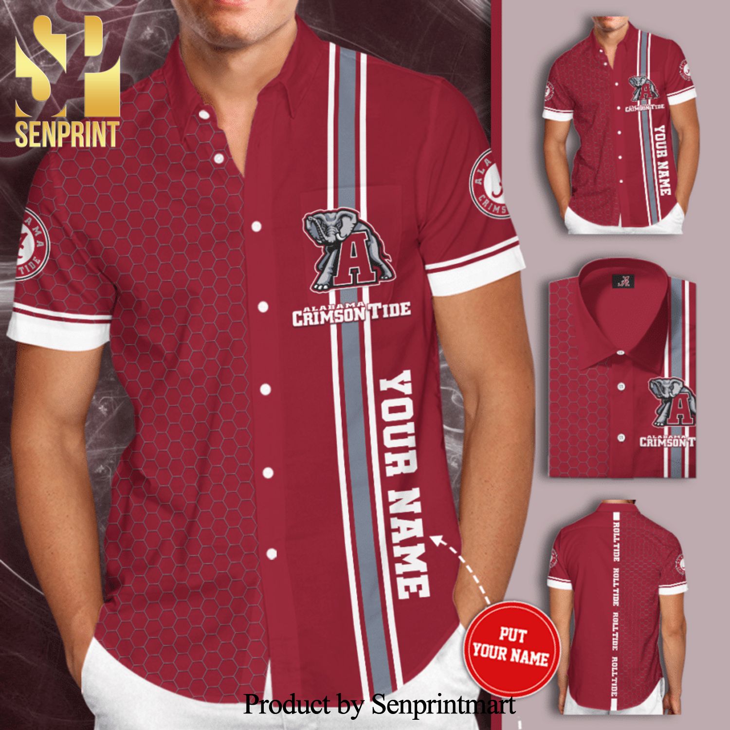 Personalized Alabama Crimson Tide Football Full Printing Hawaiian Shirt – Red