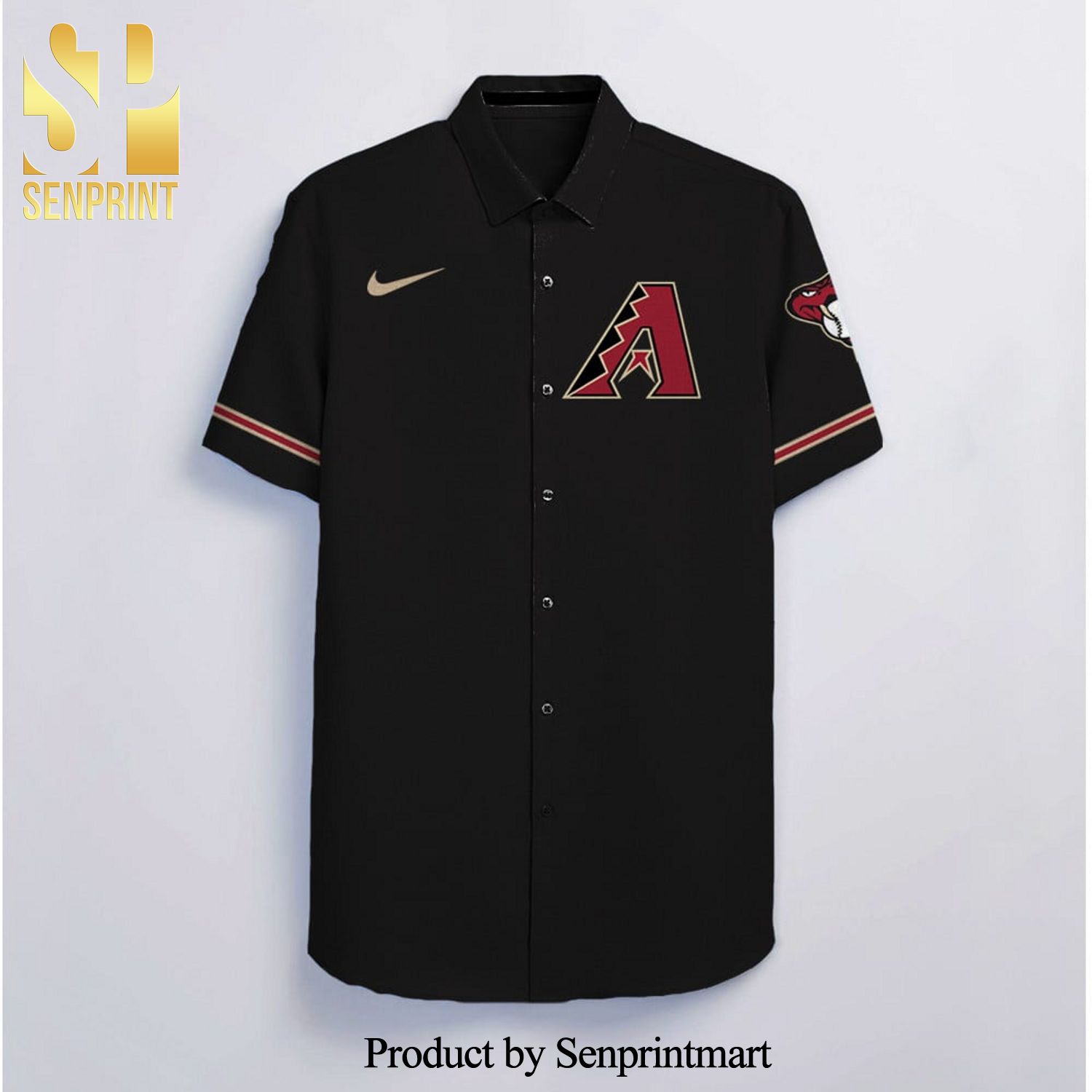 Personalized Arizona Diamondbacks Full Printing Hawaiian Shirt – Black
