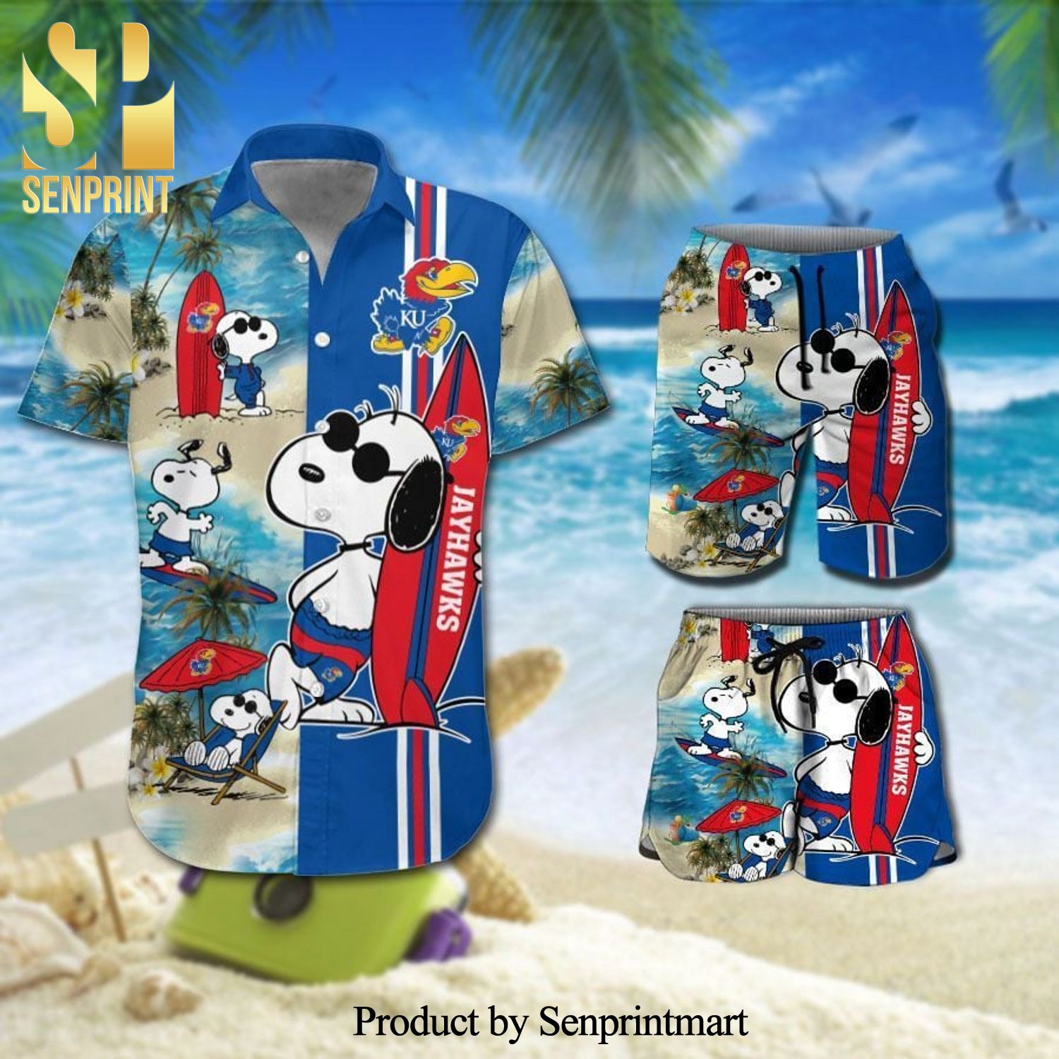 Personalized Arkansas Razorbacks Snoopy Full Printing Hawaiian Shirt And Beach Shorts