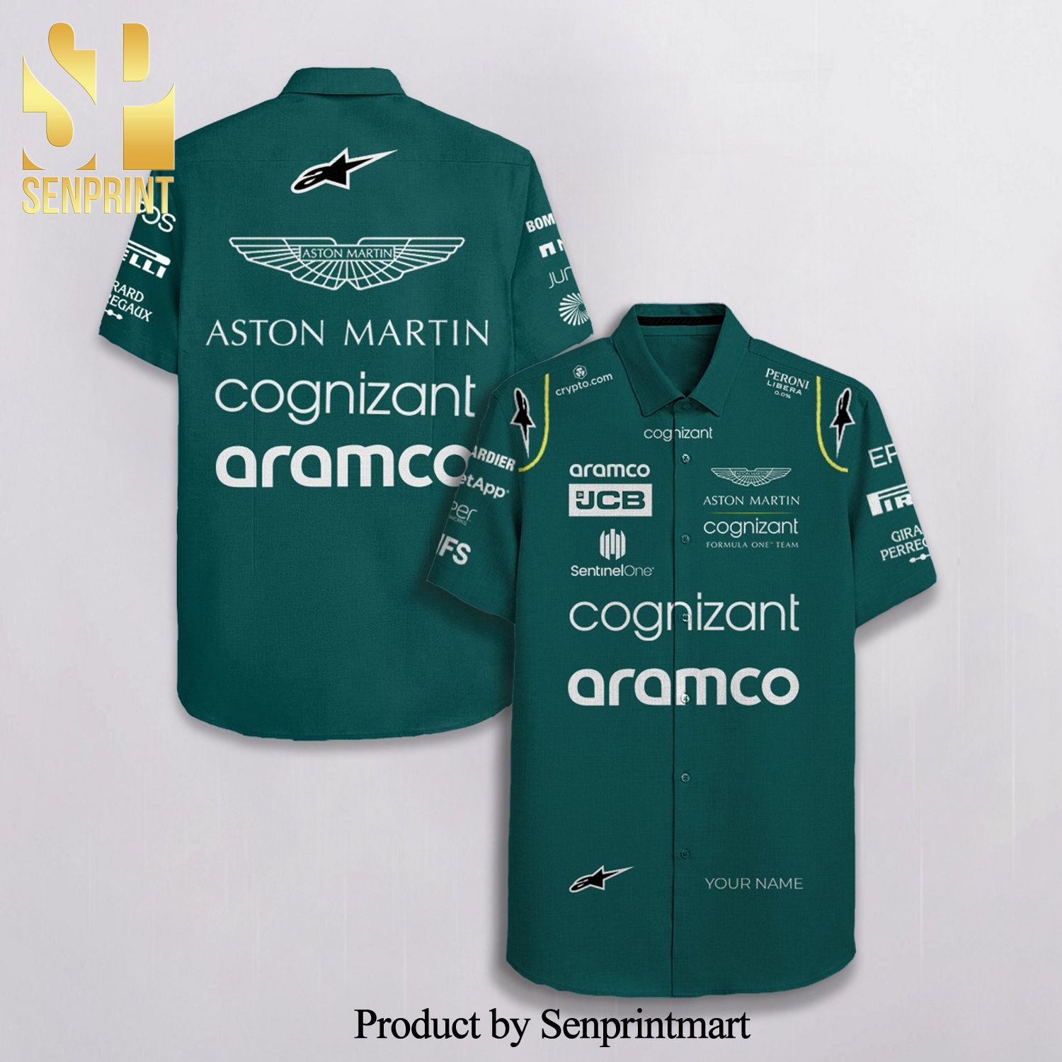 Personalized Aston Martin F1 Team Racing Cognizant Aramco Jcb Alpinestars Full Printing Hawaiian Shirt
