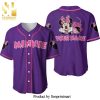 Personalized Chilling Minnie Mouse Disney All Over Print Baseball Jersey – Pink