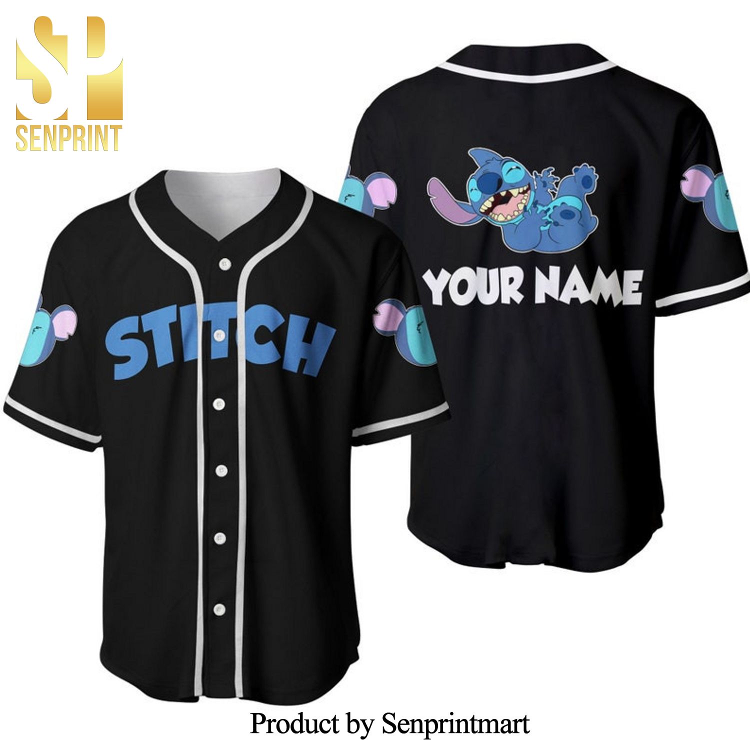 Personalized Chilling Stitch All Over Print Baseball Jersey – Black