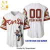 Personalized Chip N’ Dale Pattern Disney Full Printing Pinstripe Baseball Jersey – Brown