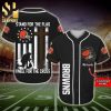 Personalized Cleveland Browns Skull Damn Right Full Printing Baseball Jersey