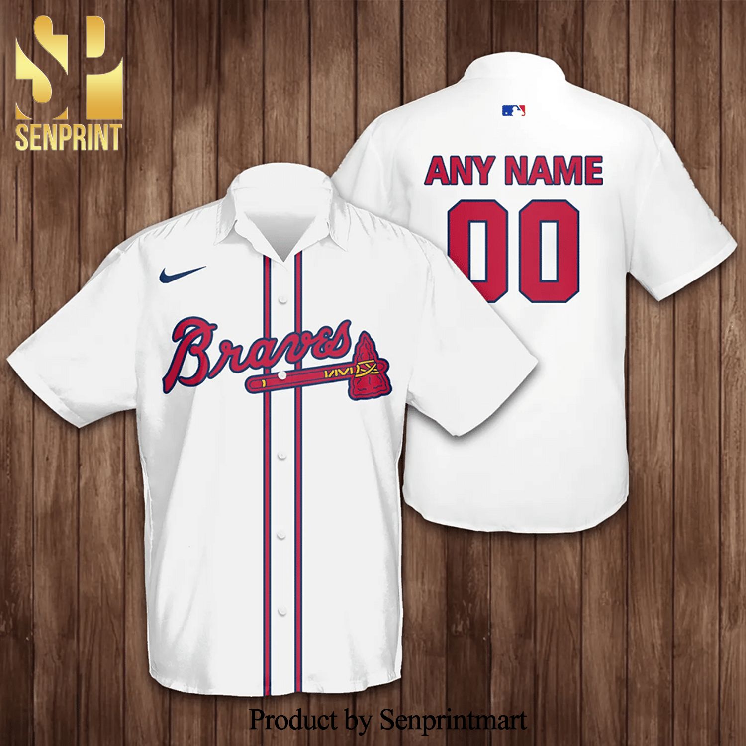 Personalized Atlanta Braves Baseball Full Printing Hawaiian Shirt – White