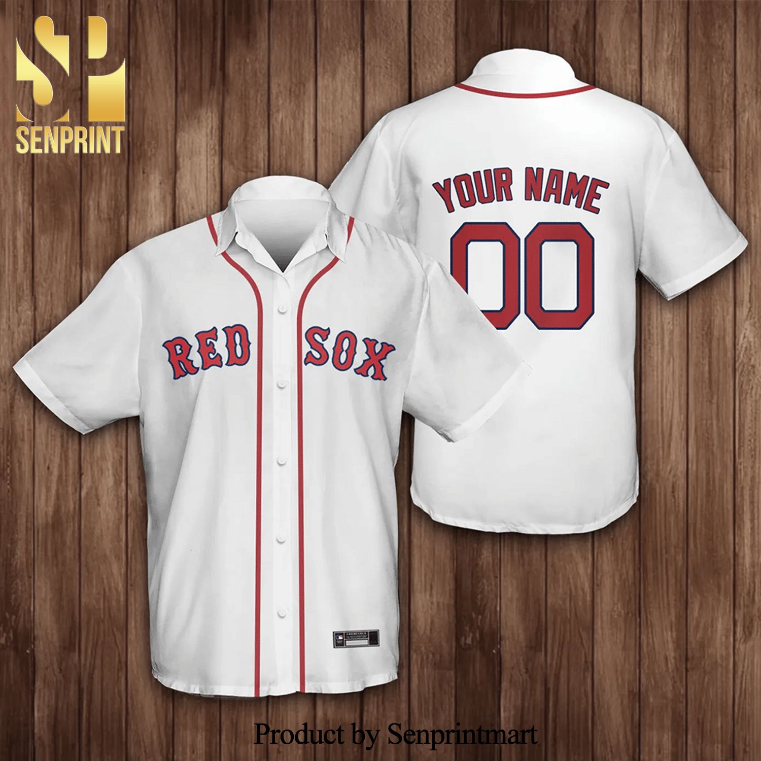 Personalized Boston Red Sox Full Printing Short Sleeve Dress Shirt Hawaiian  Summer Aloha Beach Shirt - White - Senprintmart Store