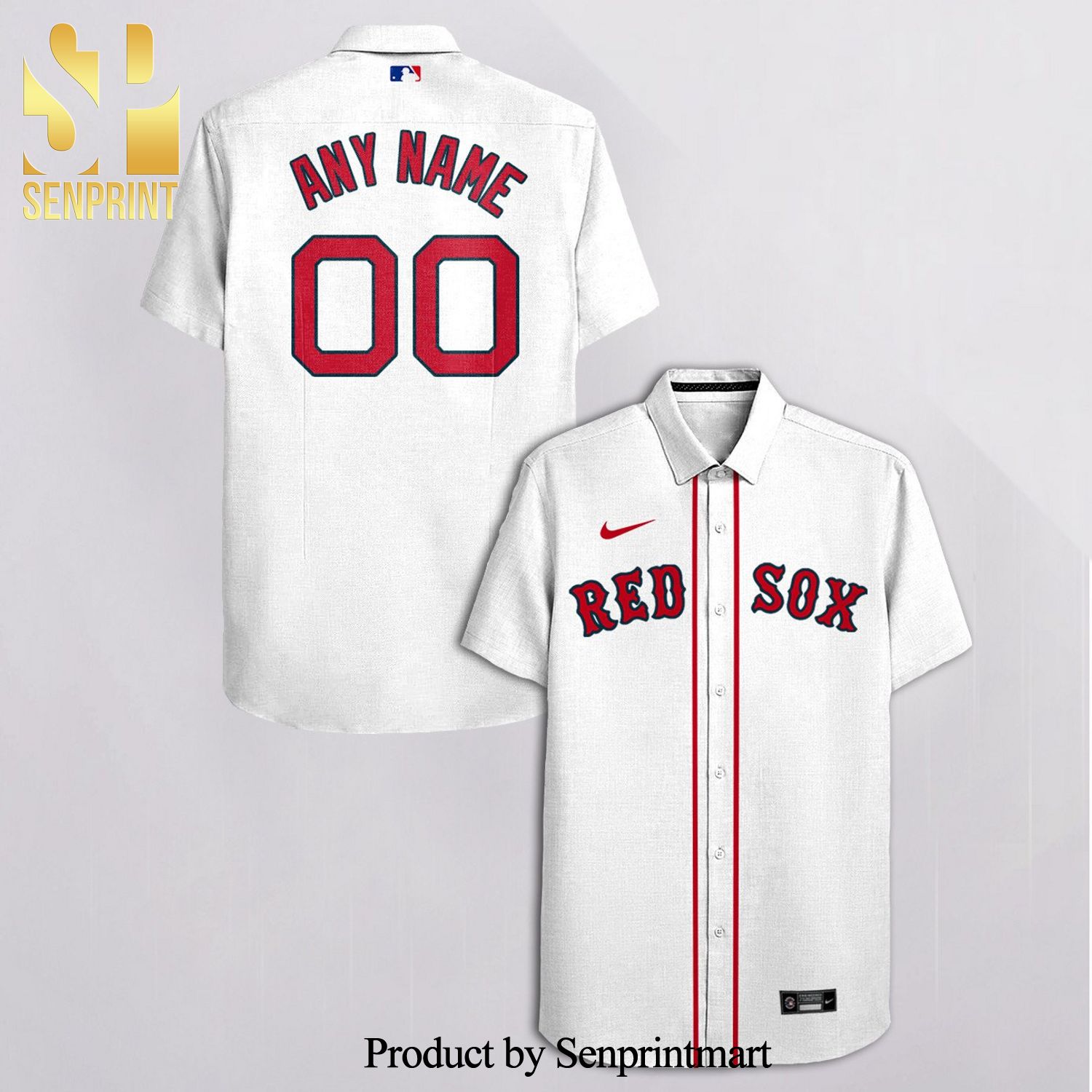 Personalized Boston Red Sox Full Printing Hawaiian Shirt – White Gift For Fans