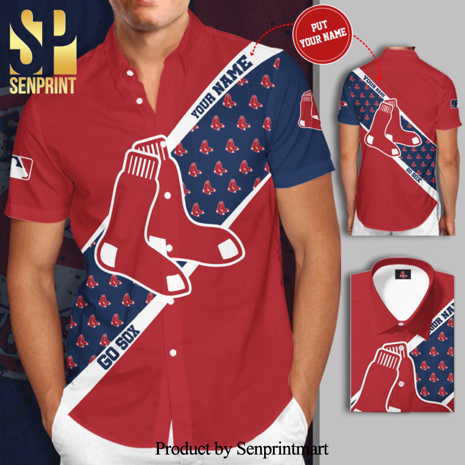 Personalized Boston Red Sox Full Printing Short Sleeve Dress Shirt Hawaiian  Summer Aloha Beach Shirt - White - Senprintmart Store