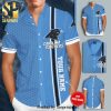 Personalized Carolina Panthers Full Printing Short Sleeve Dress Shirt Hawaiian Summer Aloha Beach Shirt – Light Blue Black
