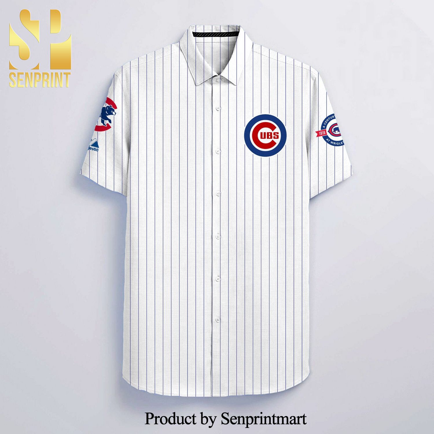 Personalized Chicago Cubs 3D Full Printing Hawaiian Shirt – White