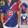 Personalized Chicago Cubs Full Printing Pinstripe Short Sleeve Dress Shirt Hawaiian Summer Aloha Beach Shirt – White