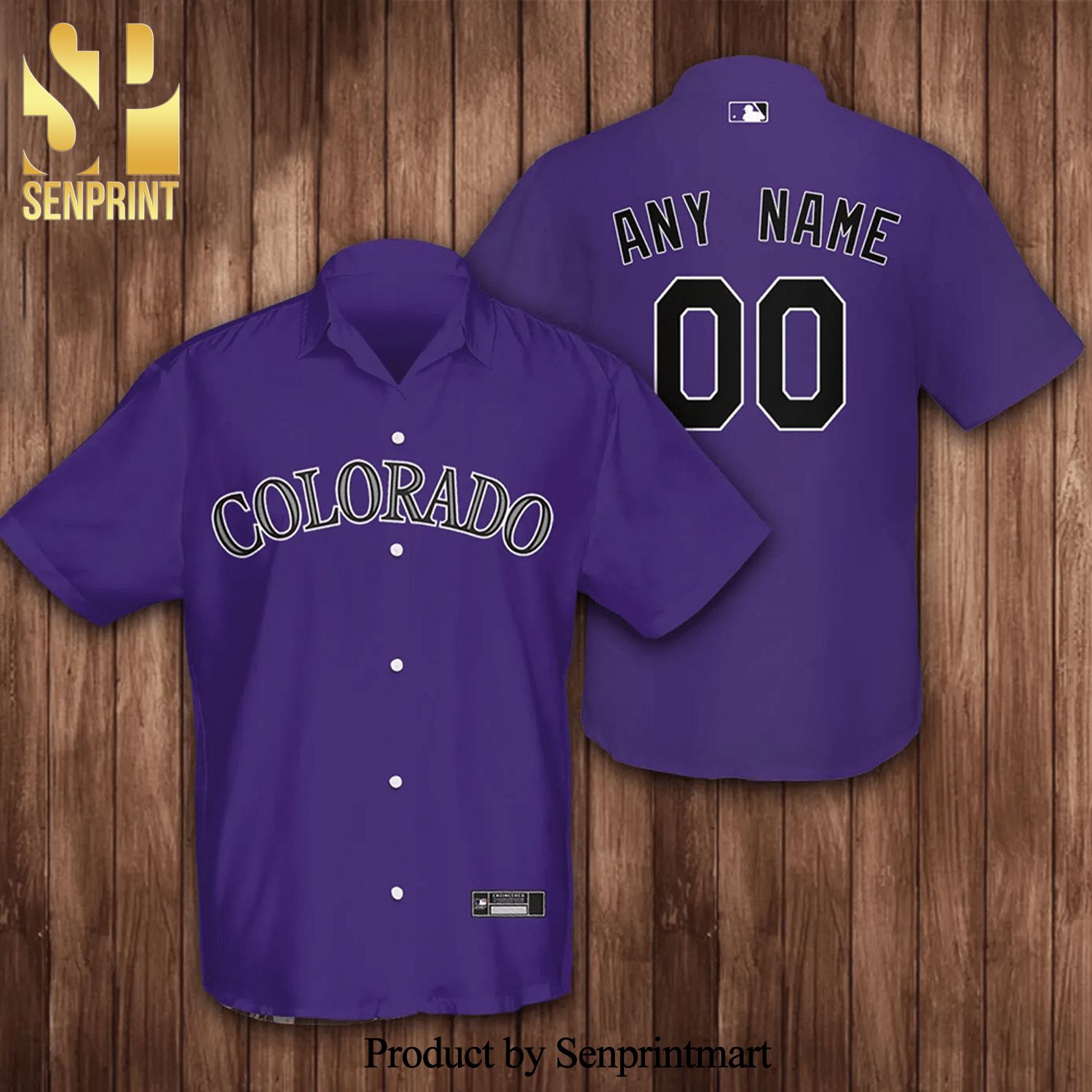 Personalized Colorado Rockies Baseball Full Printing Hawaiian Shirt - Purple