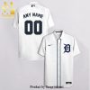 Personalized Detroit Tigers Full Printing Short Sleeve Dress Shirt Hawaiian Summer Aloha Beach Shirt – White