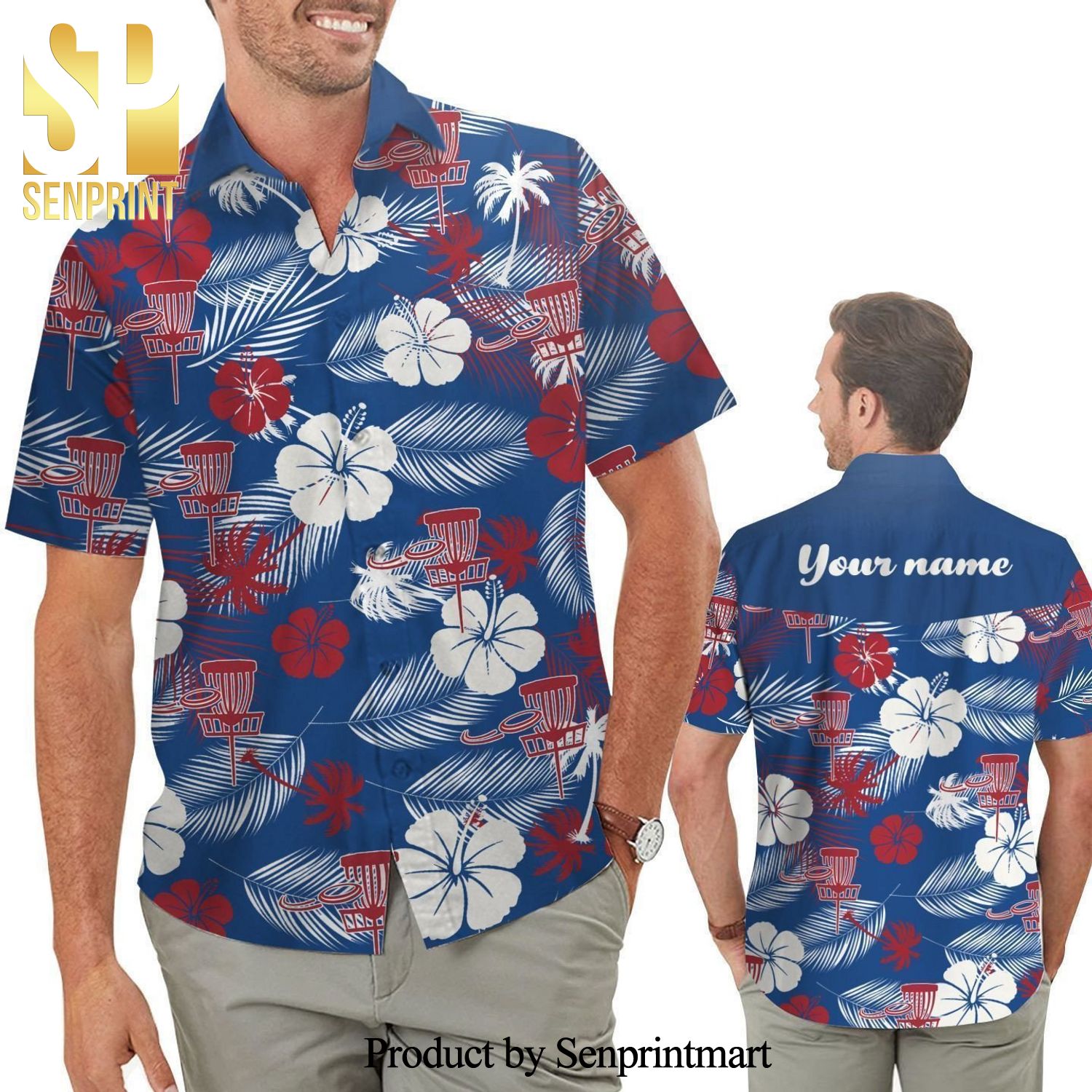 Personalized Disc Golf Aloha Floral Tropical 3D Full Printing Hawaiian Shirt