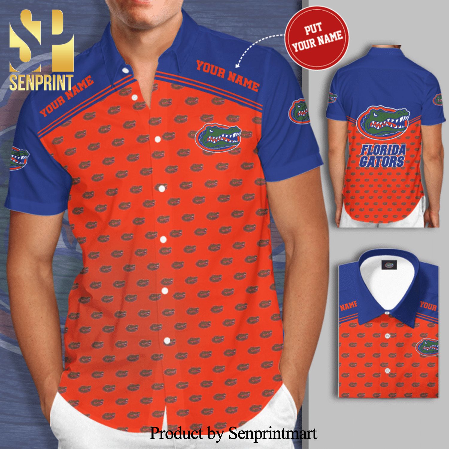 Personalized Florida Gators Football Team Full Printing Hawaiian Shirt – Orange