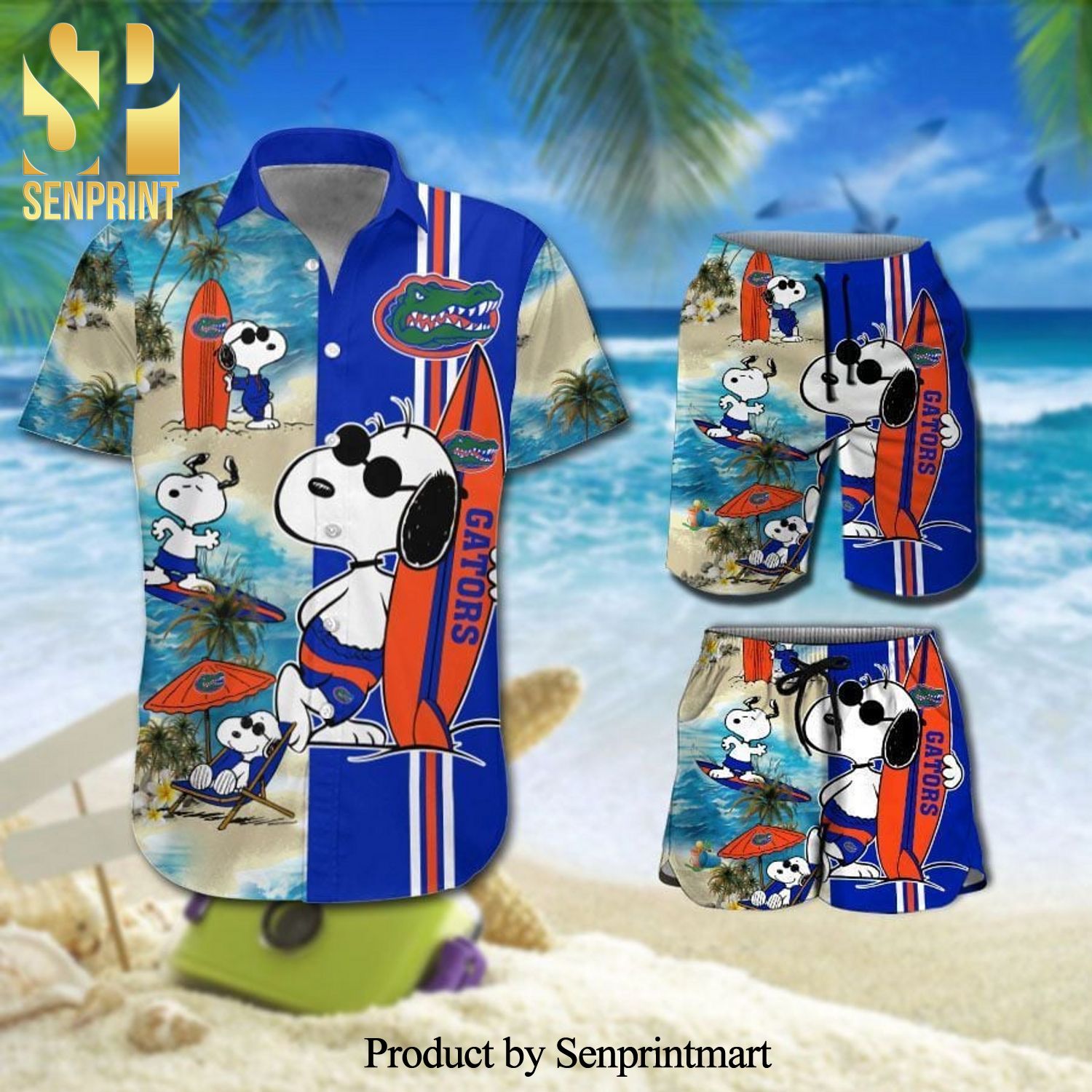 Personalized Florida Gators Snoopy Full Printing Hawaiian Shirt And Beach Shorts