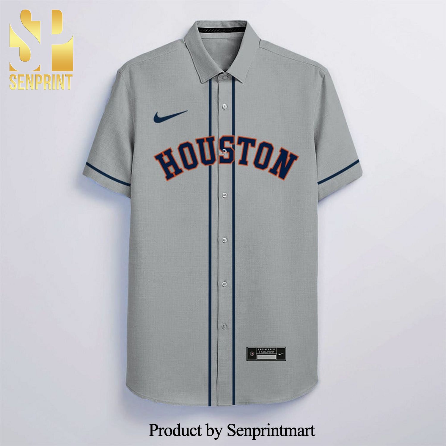 Personalized Houston Astros Full Printing Hawaiian Shirt – Gray