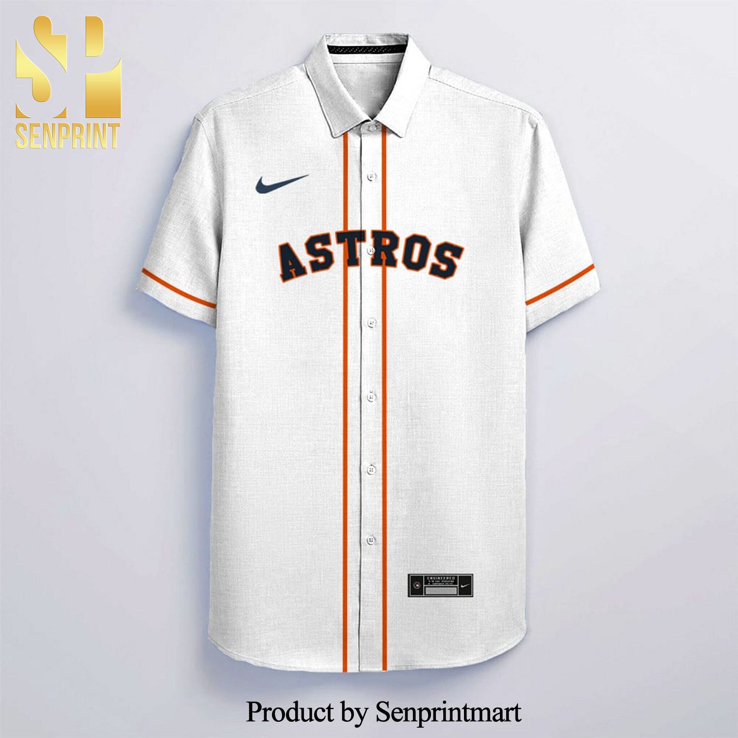 Personalized Houston Astros Full Printing Hawaiian Shirt - White