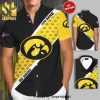 Personalized Iowa Hawkeyes Full Printing Short Sleeve Dress Shirt Hawaiian Summer Aloha Beach Shirt – Yellow Black