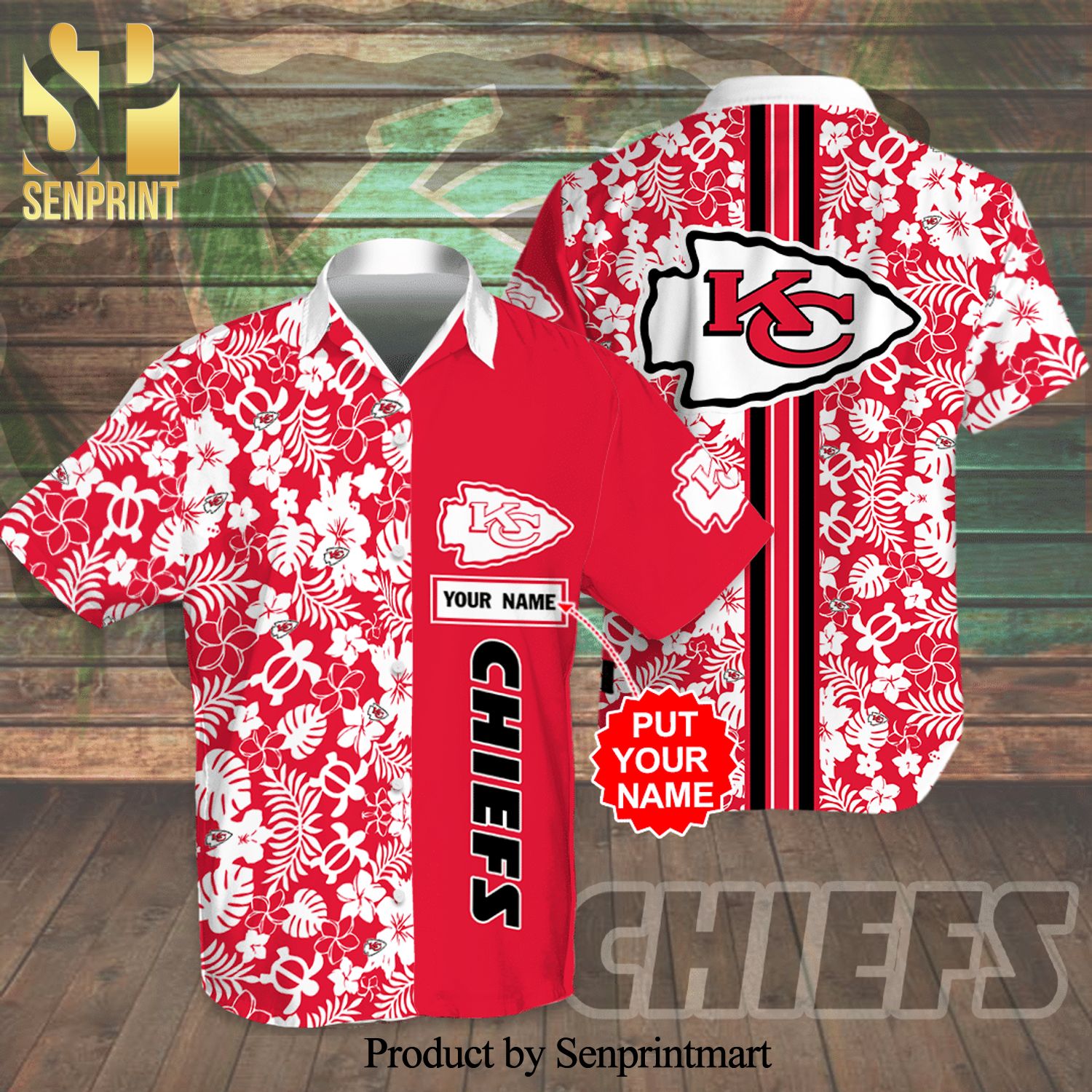 Personalized Kansas City Chiefs Full Printing Flowery Aloha Summer Beach Hawaiian Shirt And Beach Shorts – Red