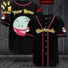 Personalized Eeyore Winnie The Pooh Pattern Disney Full Printing Pinstripe Baseball Jersey – Blue