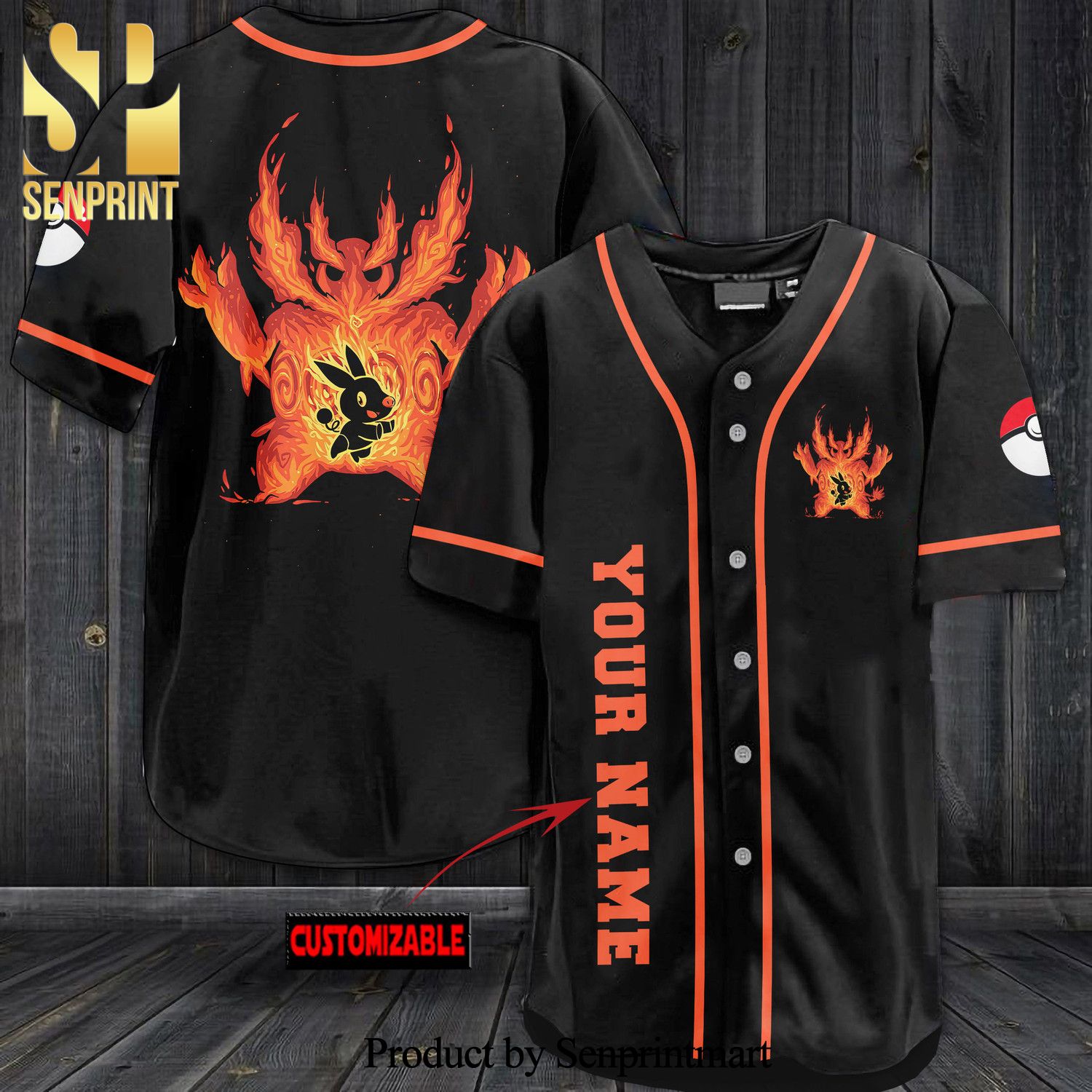 Personalized Emboar All Over Print Baseball Jersey – Black