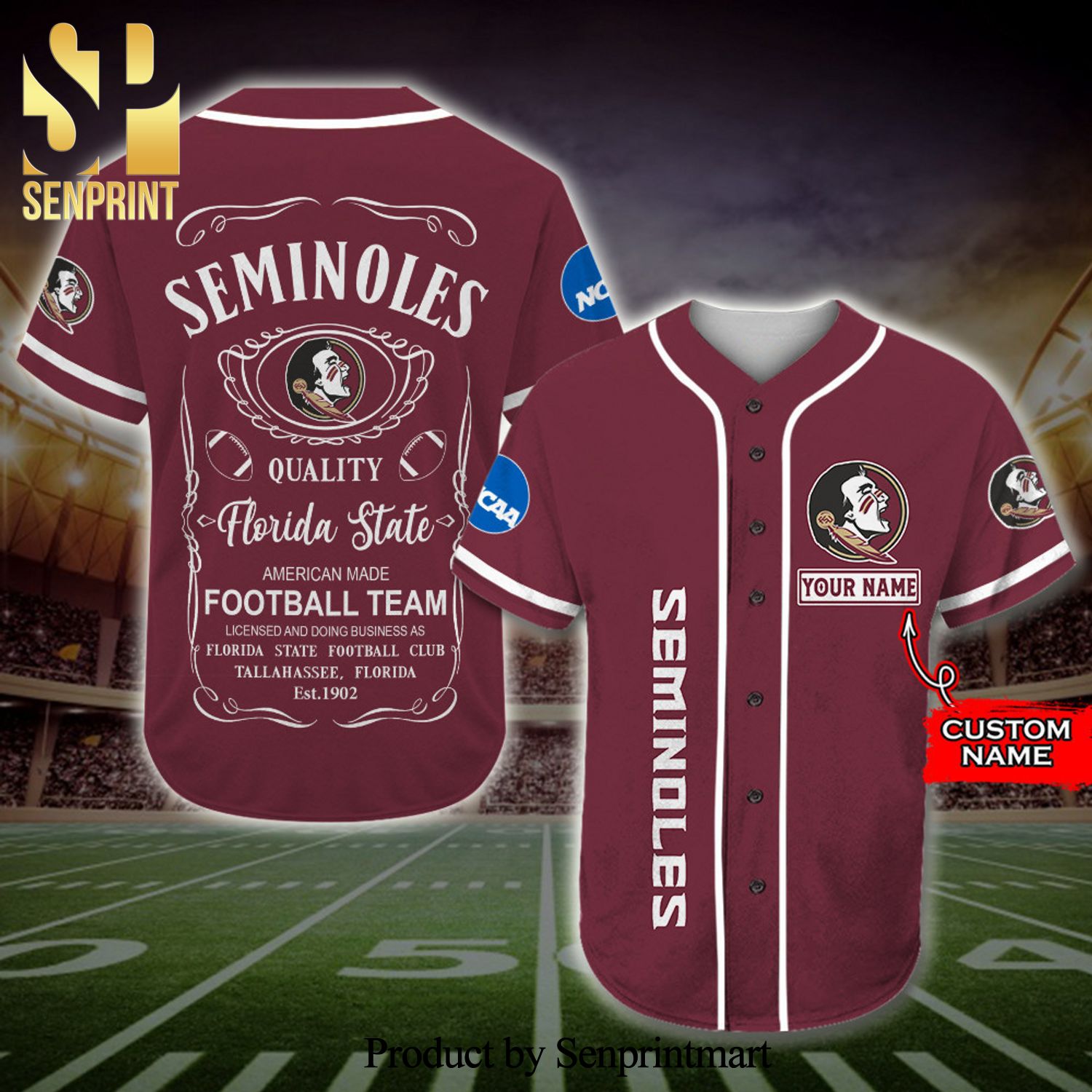 Personalized Florida State Seminoles Jack Daniel's Full Printing Baseball  Jersey - Senprintmart Store