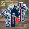 Personalized New England Patriots Full Printing Short Sleeve Dress Shirt Hawaiian Summer Aloha Beach Shirt – Navy