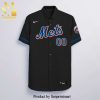 Personalized New York Mets Baseball Full Printing 3D Hawaiian Shirt – Black