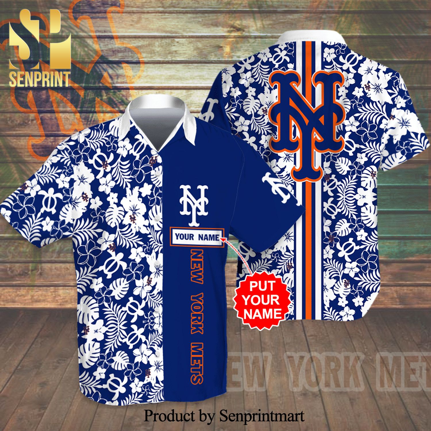 Personalized New York Mets Full Printing Flowery Aloha Summer Beach Hawaiian Shirt And Beach Shorts – Cobalt