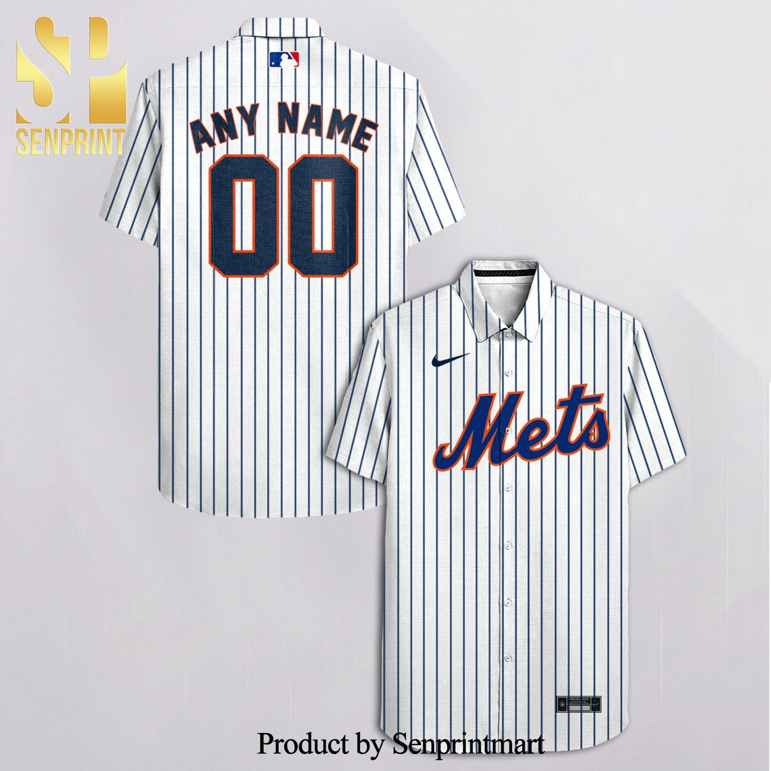 Personalized New York Mets Full Printing Hawaiian Shirt – White