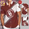 Personalized Oklahoma Sooners Logo Full Printing Short Sleeve Dress Shirt Hawaiian Summer Aloha Beach Shirt – White Garnet