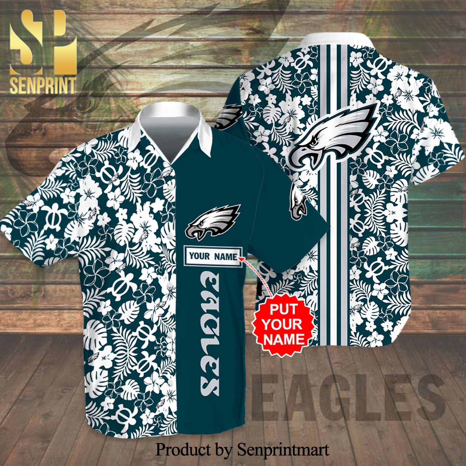 Personalized Philadelphia Eagles Full Printing Flowery Aloha Summer Beach Hawaiian Shirt And Beach Shorts