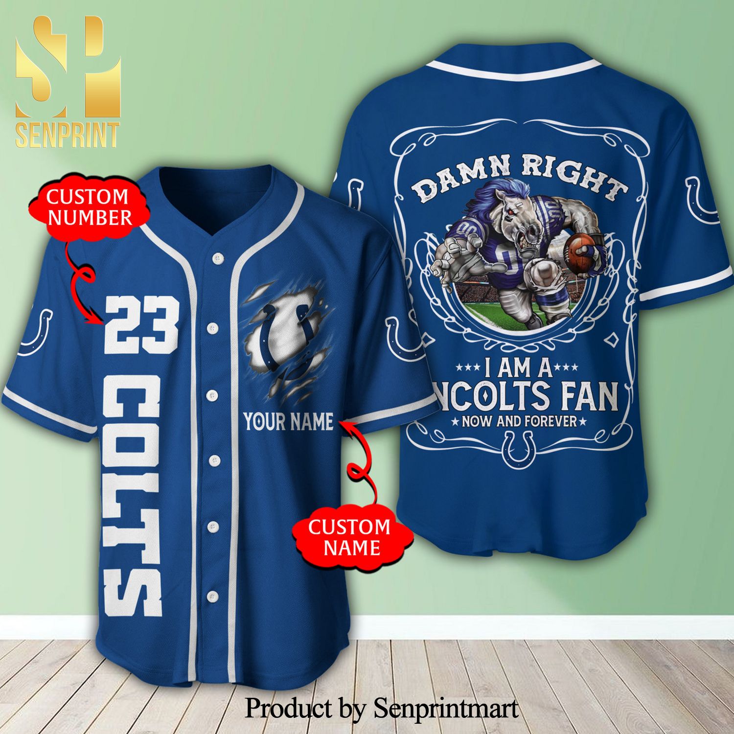 Personalized I Am A Indianapolis Colts Fan Now And Forever Full Printing Baseball Jersey – Navy
