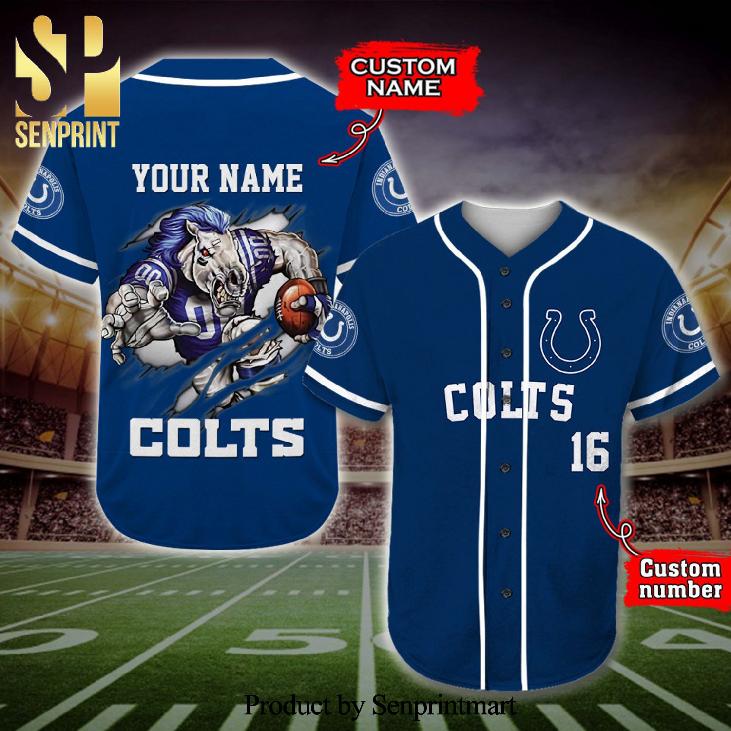 Personalized Indianapolis Colts Camo Full Printing Baseball Jersey