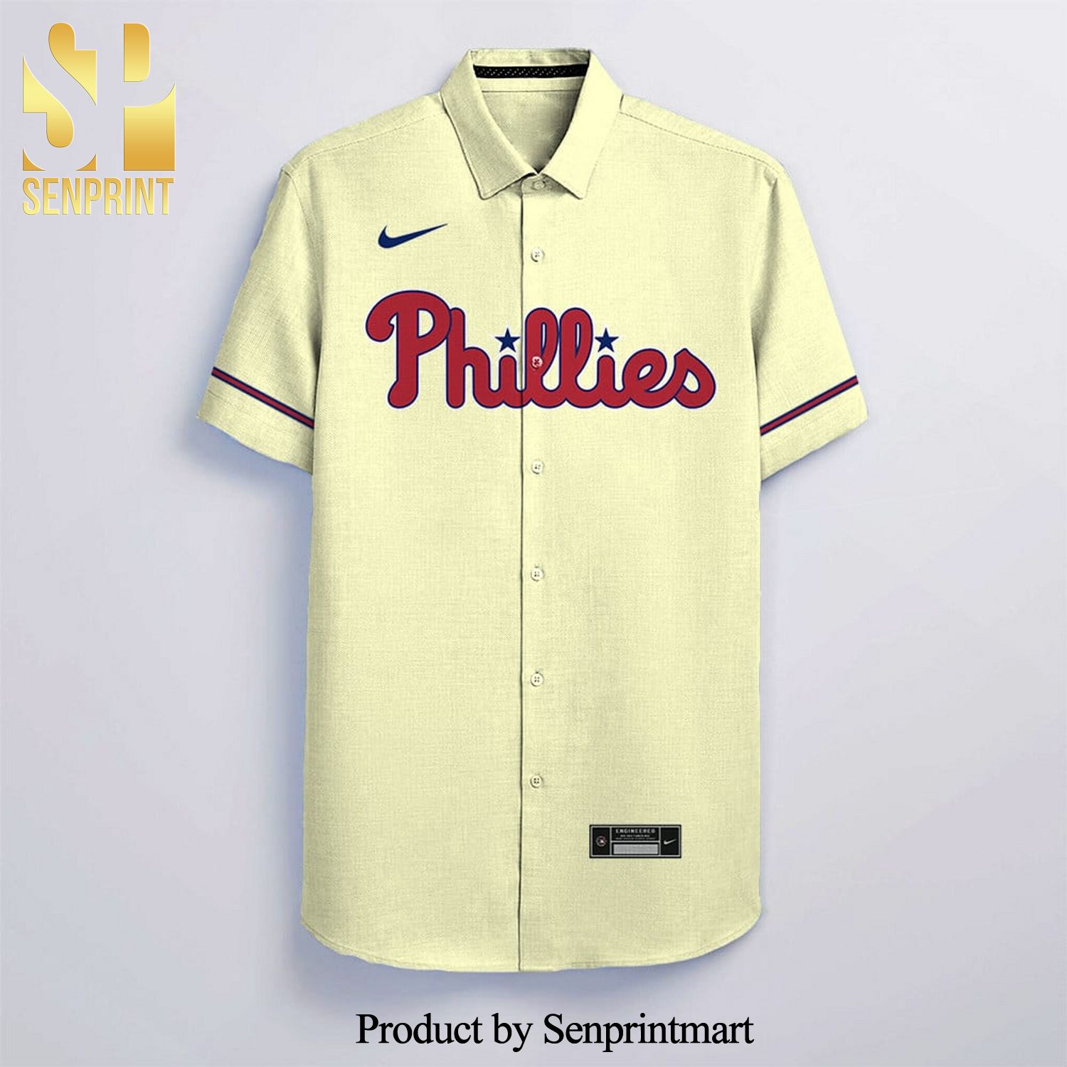 Personalized Philadelphia Phillies Full Printing Hawaiian Shirt – Beige