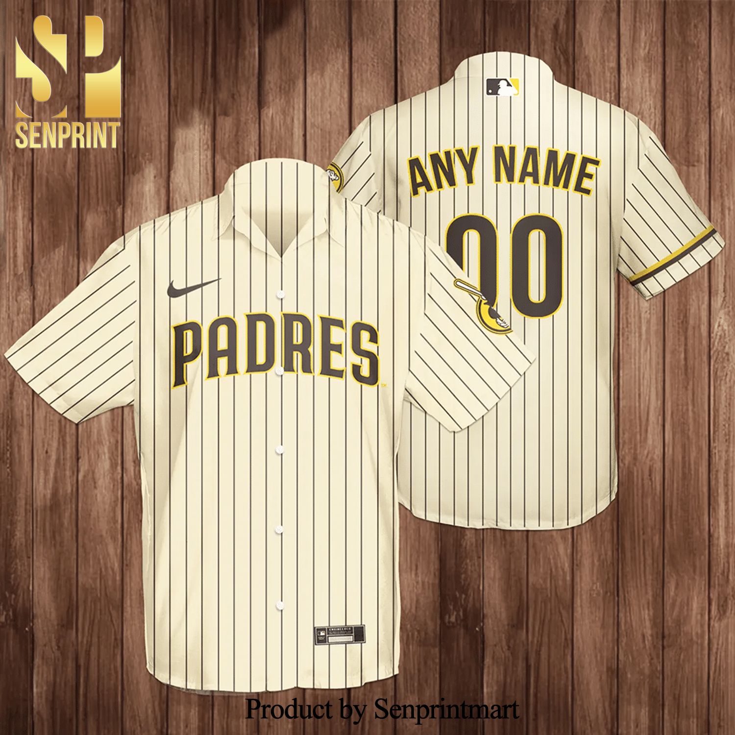 Personalized San Diego Padres Baseball Full Printing Hawaiian Shirt – Pinstripe Baseball