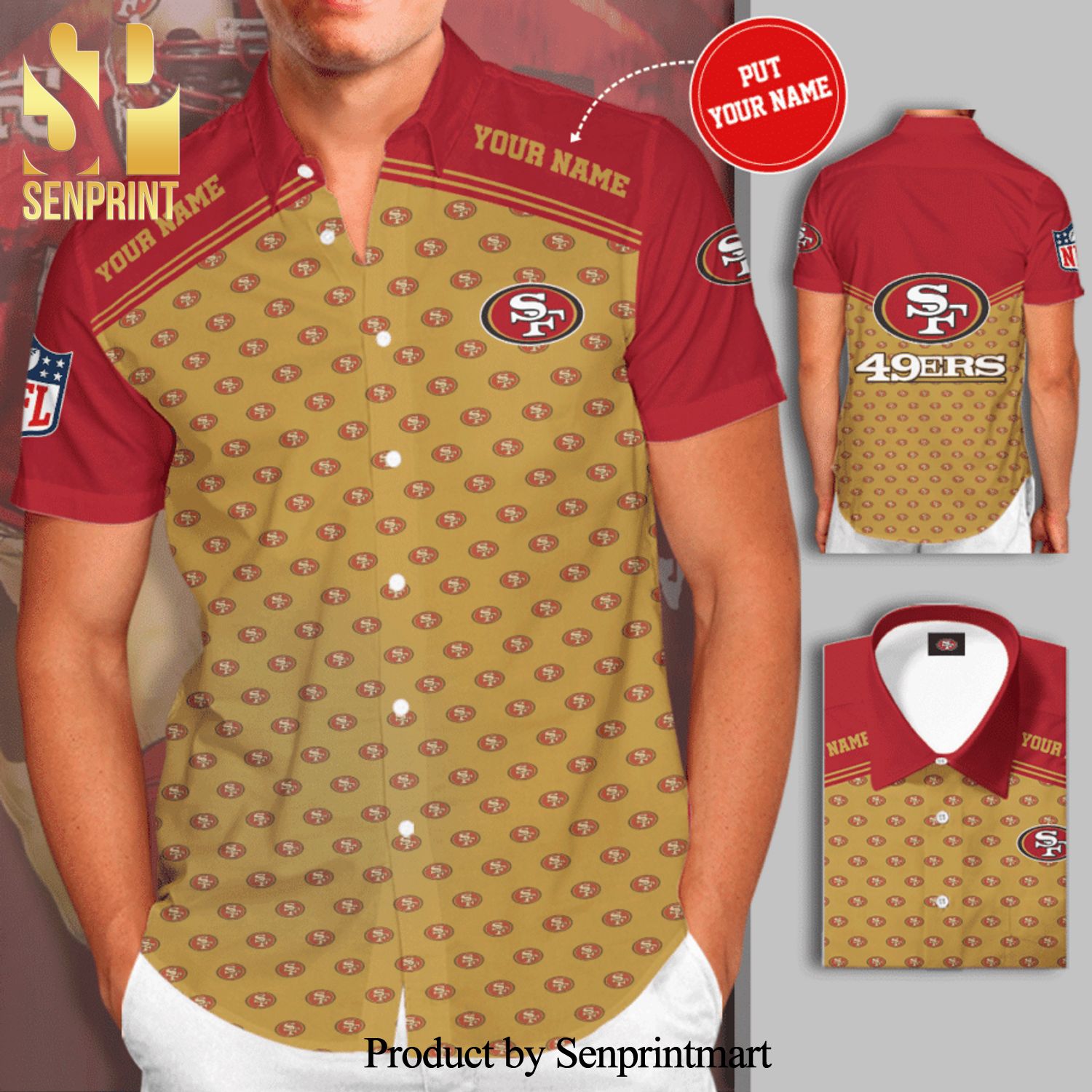 Personalized San Francisco 49Ers Football Team Full Printing Hawaiian Shirt – Yellow