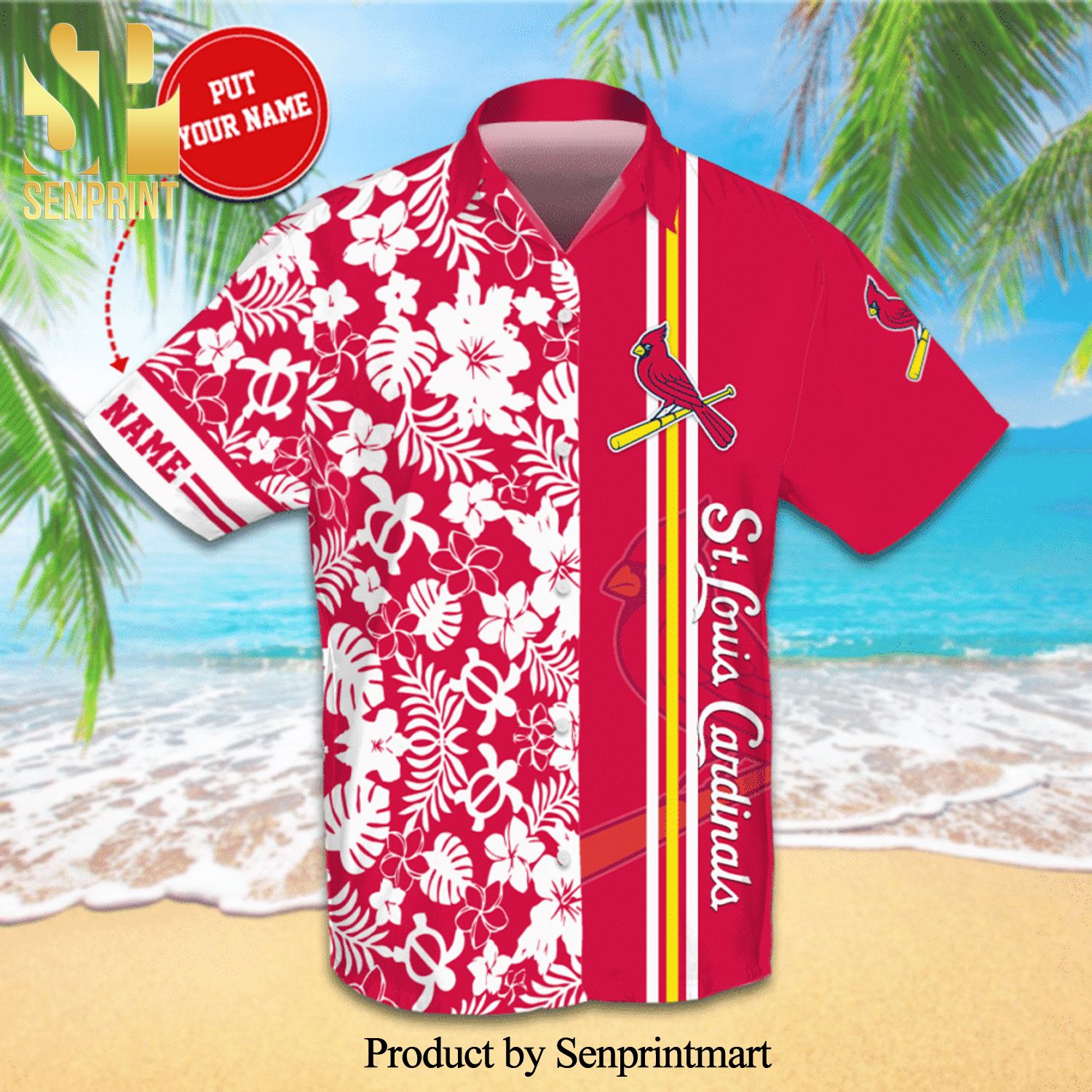 Personalized St Louis Cardinals Full Printing Flowery Aloha Summer Beach Hawaiian Shirt – Red